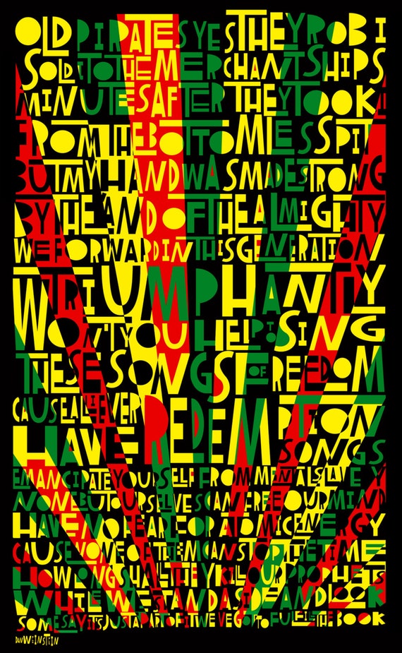Lyricart Bob Marley Redemption Song Signed Etsy