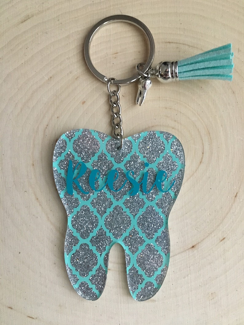 Dentist Dental Hygienist Tooth Keychain Etsy
