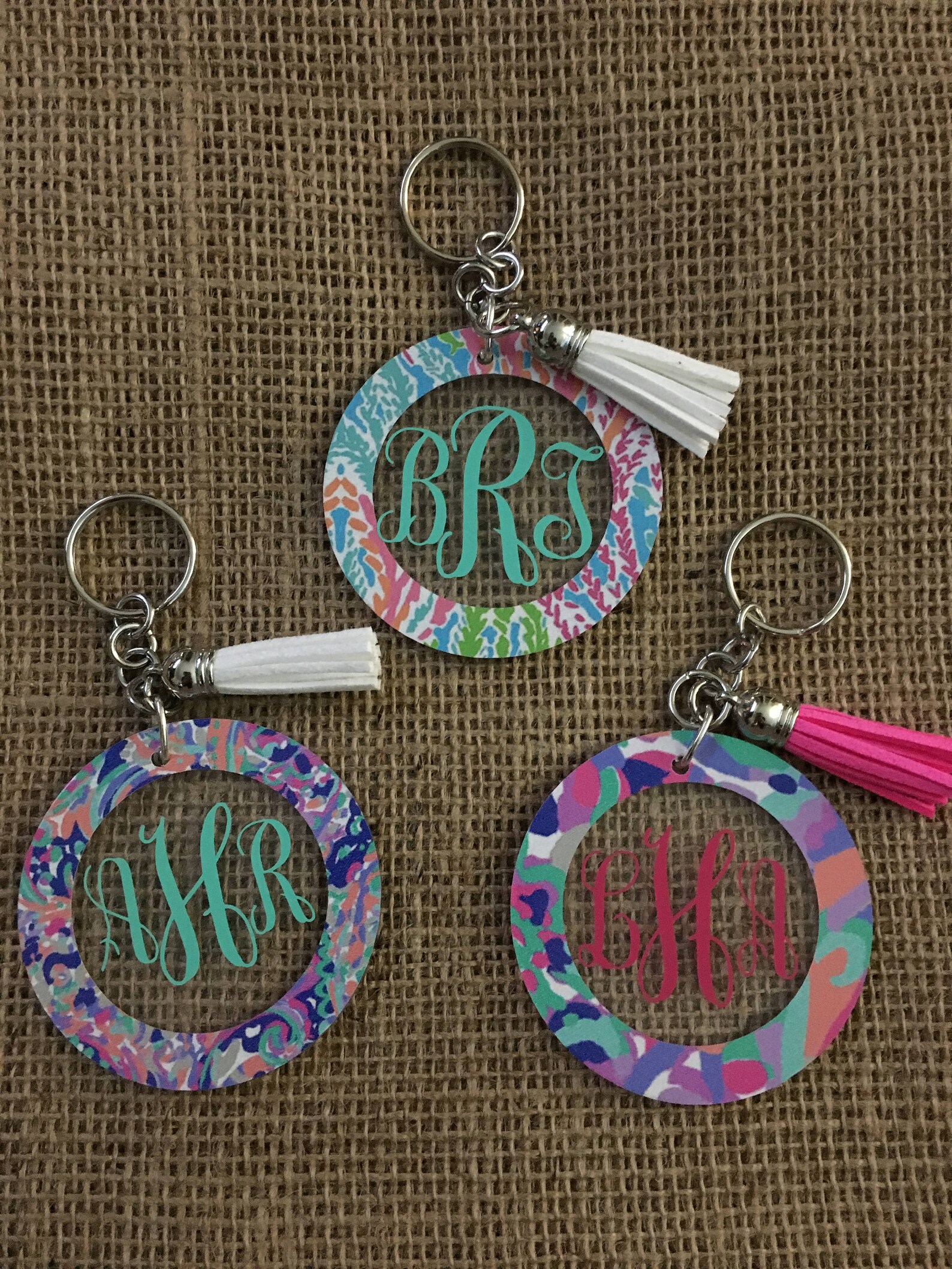 Monogram Keychain Etsy