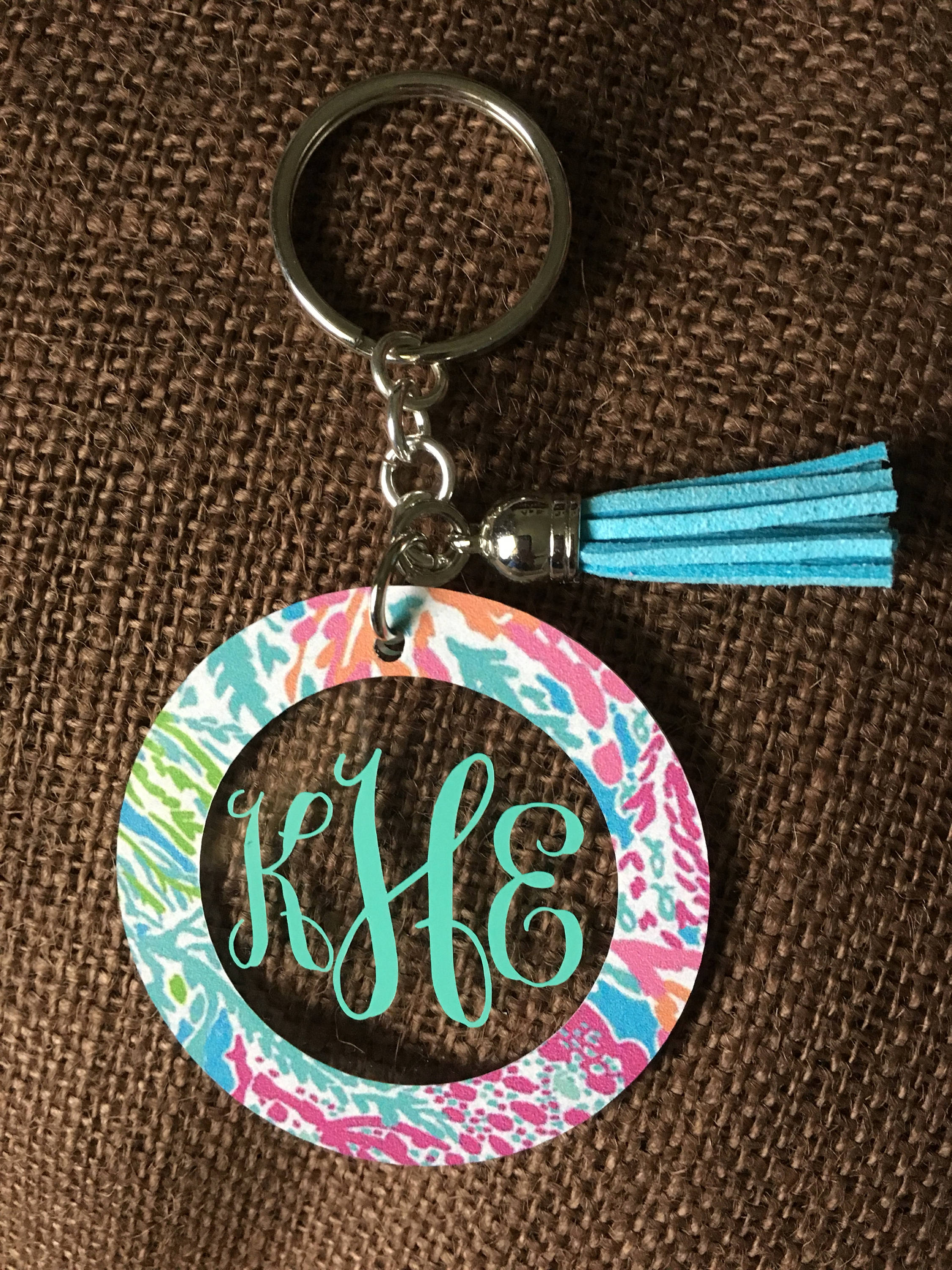 Monogram Keychain Etsy