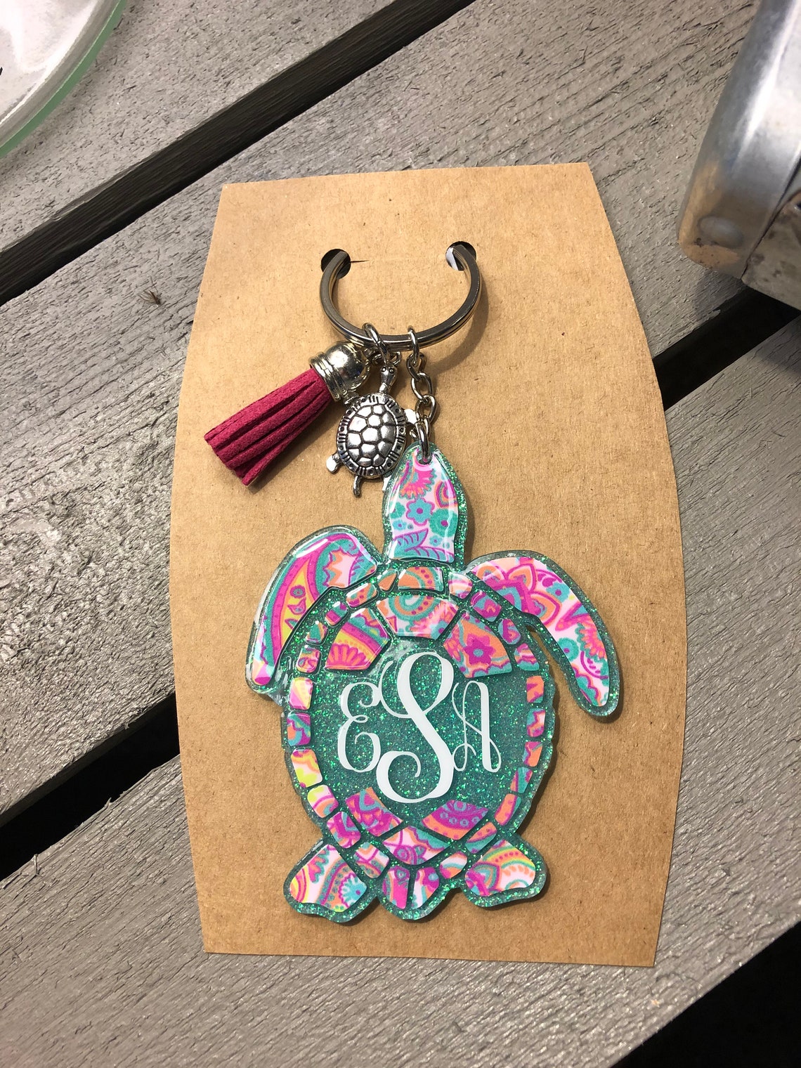 Turtle Keychain Etsy