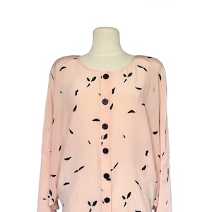 1980s Blouse - Blush Pink - Vintage Blouse - 80s Top - Let&#39;s Keep Up, Here