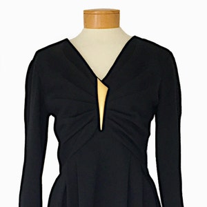 Vintage Black Dress - Black Dress - 1980s Dress - Gold Jeweled Dress - Size 6 - Vintage Dress - 80s Fashion