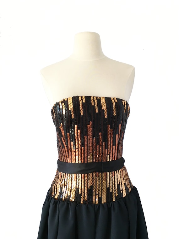 Vintage Gown - Party Gown - Bronze, Gold, Sparkle… - image 2