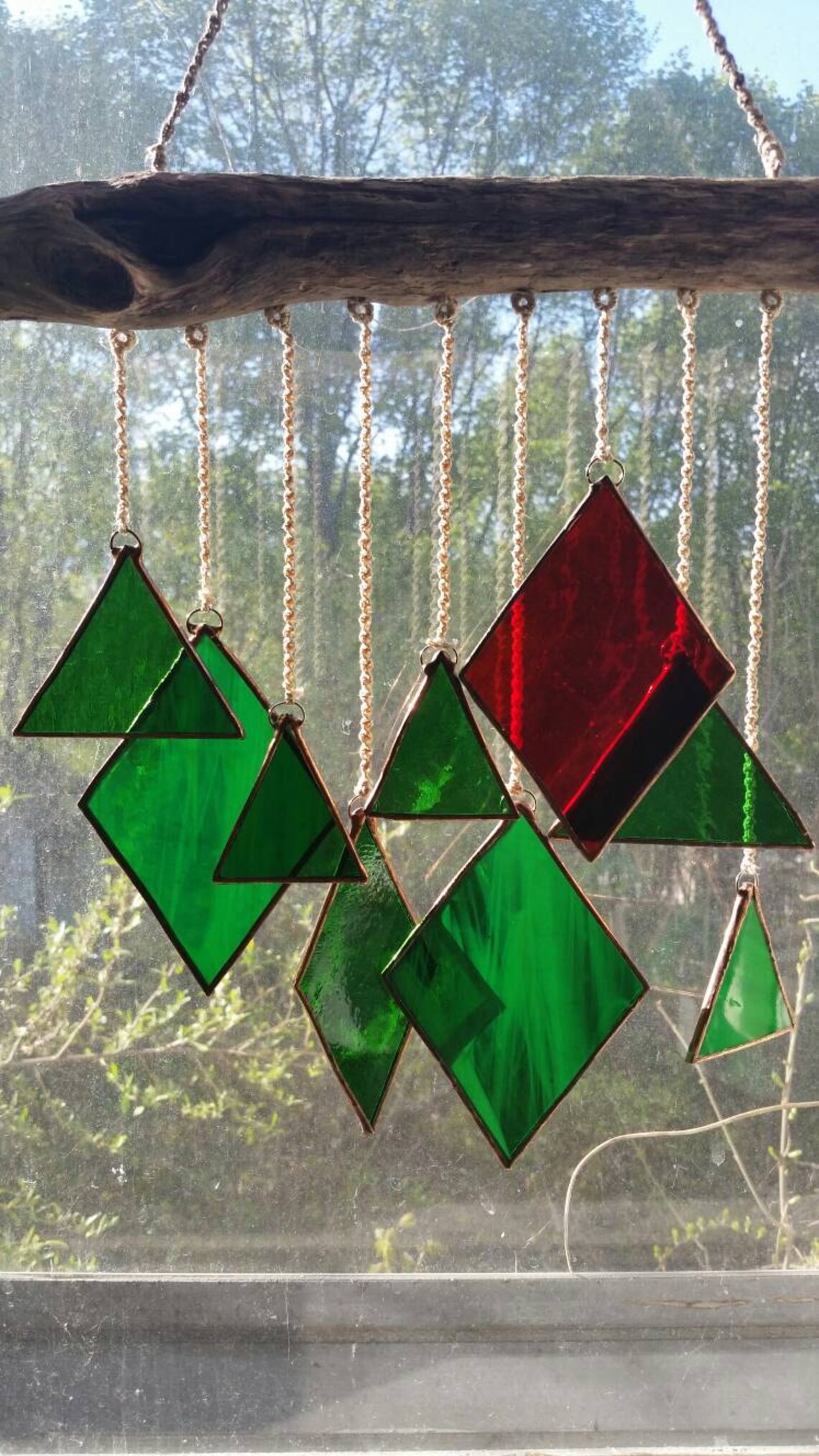 Stained glass driftwood suncatcher Etsy