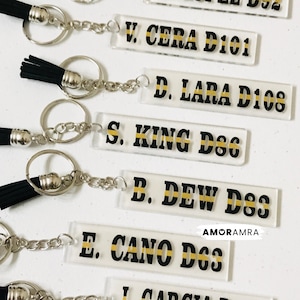 Personalized 911 Dispatcher Keychain: Thin Gold Line NPSTW Telecommunicator Gift