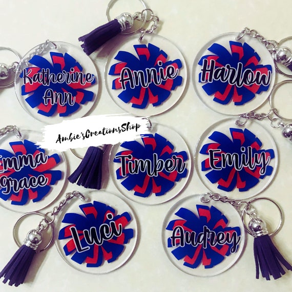Personalized Cheer Keychains Cheerleader Bag Tag Cheer Team Cheer
