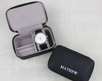 Personalised Leather Travel Watch Case