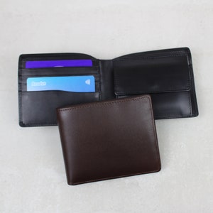 Cartera de cuero clásica personalizada con 4 bolsillos para tarjetas y monedas / Cartera para tarjetas de crédito, regalos para él, tarjetero premium