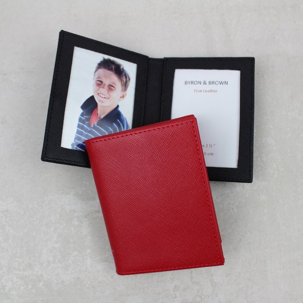 Personalised Premium 3.5x2.5 Two Fold Leather Photo Frame