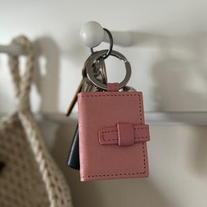 Personalised Leather Mini Folding Photo Frame Keyring | Picture Frame, New Baby Gift, Christmas Tree Decoration