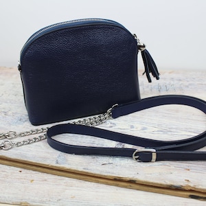 Bolso de mano cruzado extragrande de cuero personalizado / Bolso de borla de cuero genuino, monograma, regalo para ella, correa extraíble, invitada de boda