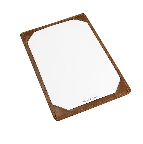 Personalised Brown Leather Large Jotter Notepad