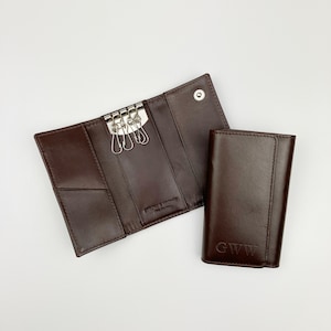 Étui à clés pliable personnalisé en cuir | Étui à clés de luxe, Porte-clés mince pour tous les jours, Cuir véritable
