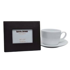 Personalised Classic Brown Leather Photo Frame 9cm x 6.5cm | Genuine Leather, Premium Picture Frame