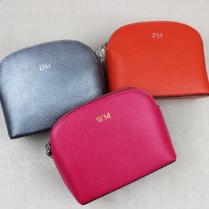 Borsa cosmetica in pelle personalizzata / Borsa per il trucco, Borsa da lavaggio, Custodia per cosmetici con cerniera, Contenitore per pennelli da trucco