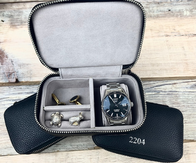 Personalised Leather Travel Watch Case Etsy