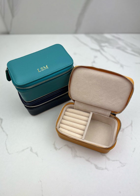 Leather travel jewelry case best sale
