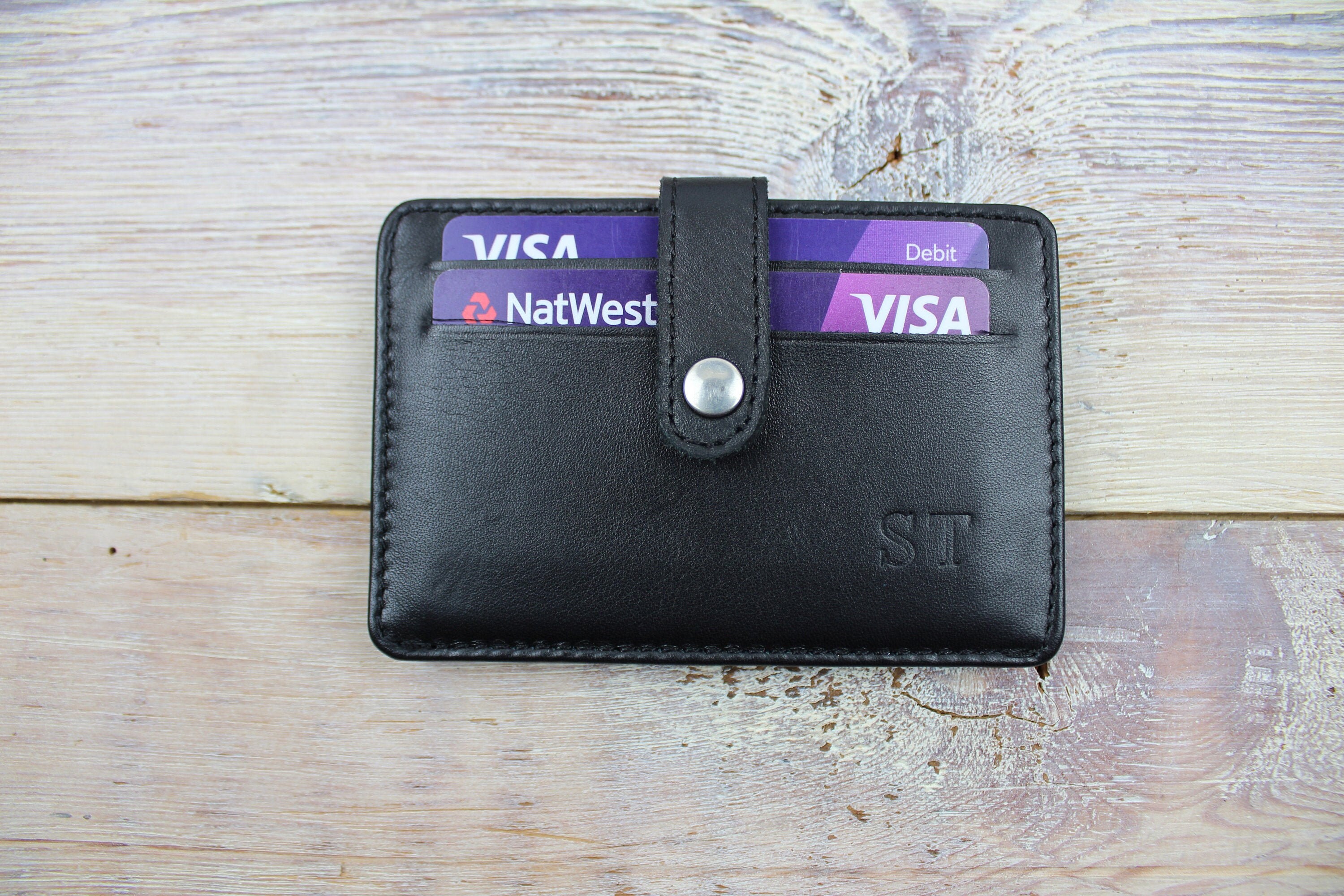 Porta carte di credito pieghevole personalizzato in morbida pelle