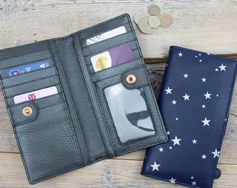 Personalised Stars Leather Card Purse