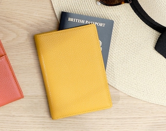 Funda de pasaporte de cuero personalizada / Viajes en familia, viajes en pareja, luna de miel, regalo de boda, cuero genuino