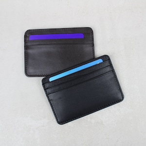 Porta-cartões de couro macio personalizado para 7 | Carteira para cartão de crédito, presentes para ele, estojo para cartão premium, presente de luxo, estojo fino para cartão de visita, escritório