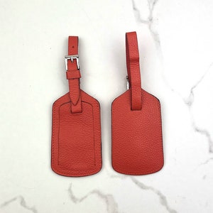 Personalisierter Leder Gepäckanhänger | Kofferanhänger, Monogramm/Initialen Reisegeschenk, echtes Leder, Bon Voyage