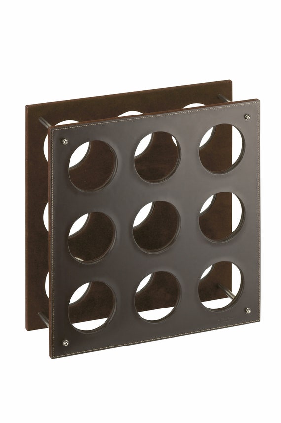 Wine rack online leather