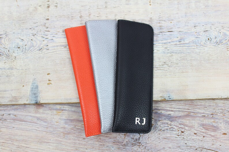 Personalised Slim Leather Glasses Case Etsy