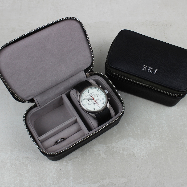 Personalised Leather Travel Watch Case Etsy