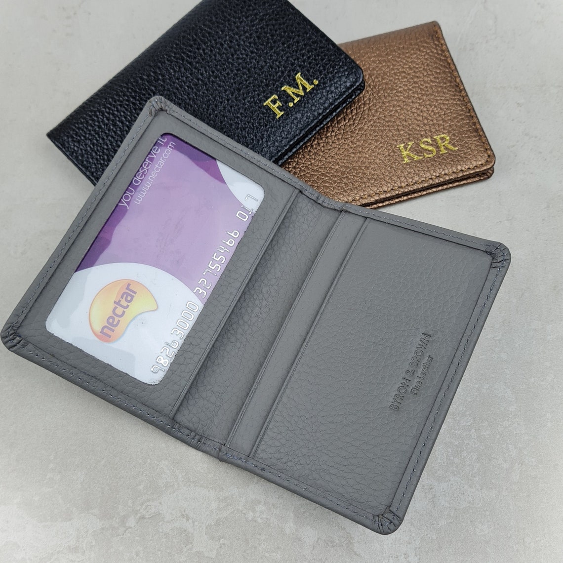 Personalised Leather Travel Card Holder Etsy