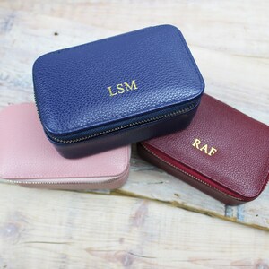 Personalised Leather Travel Jewellery Case image 2