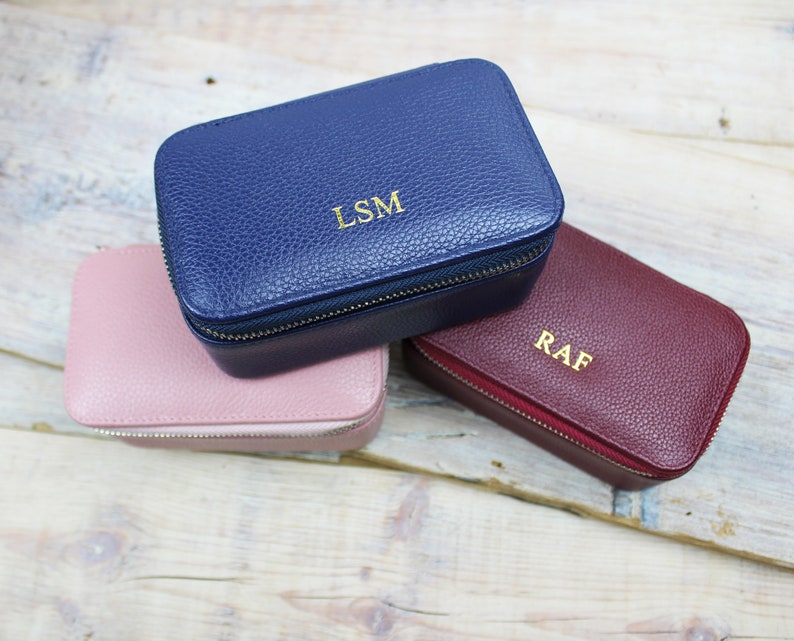 Personalised Leather Travel Jewellery Case image 2