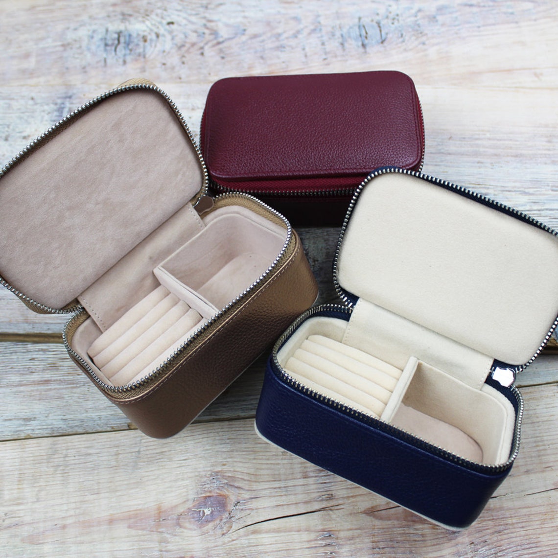 Personalised Leather Travel Jewellery Case Etsy
