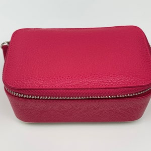Personalised Leather Travel Jewellery Case Pink