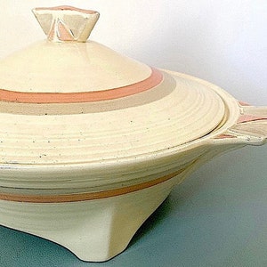 Art Deco Serving Dish Moderne Vintage Mid Century Casserole Covered Serving Dish Space Age Bowl 40s 50s