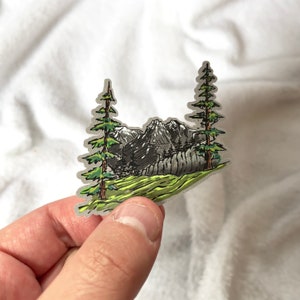 Mountain Line Sticker // waterbottle sticker, travel sticker, nature sticker, car sticker, tree sticker, hike sticker, waterproof sticker