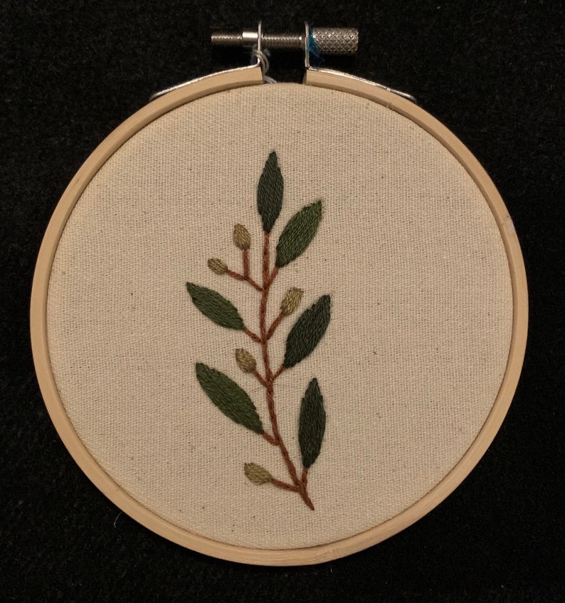 Olive Branch Hand Embroidery Etsy