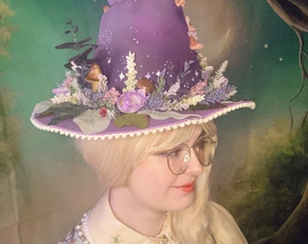 Lavender Wreathe Witch Hat