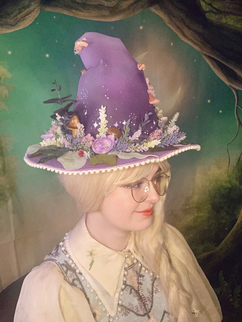 Lavender Wreathe Witch Hat image 1