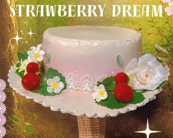 Strawberry Dream Boater Hat