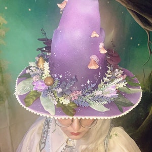 Lavender Wreathe Witch Hat image 7