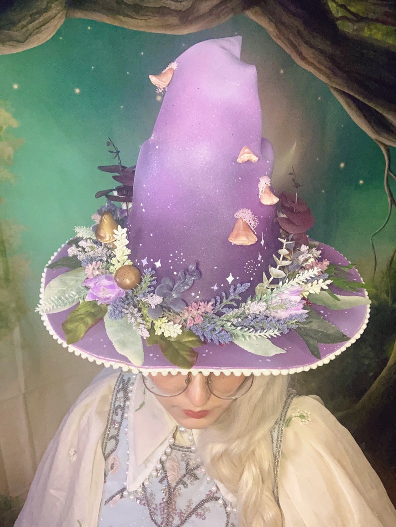 Lavender Wreathe Witch Hat image 7