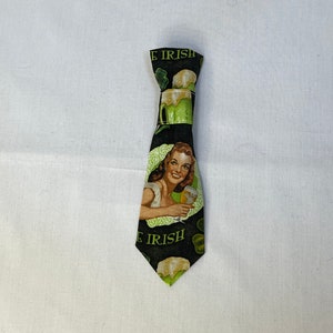 Irish Bar Maid Themed Adjustable Over the Collar Removable Necktie Accessory for Dogs