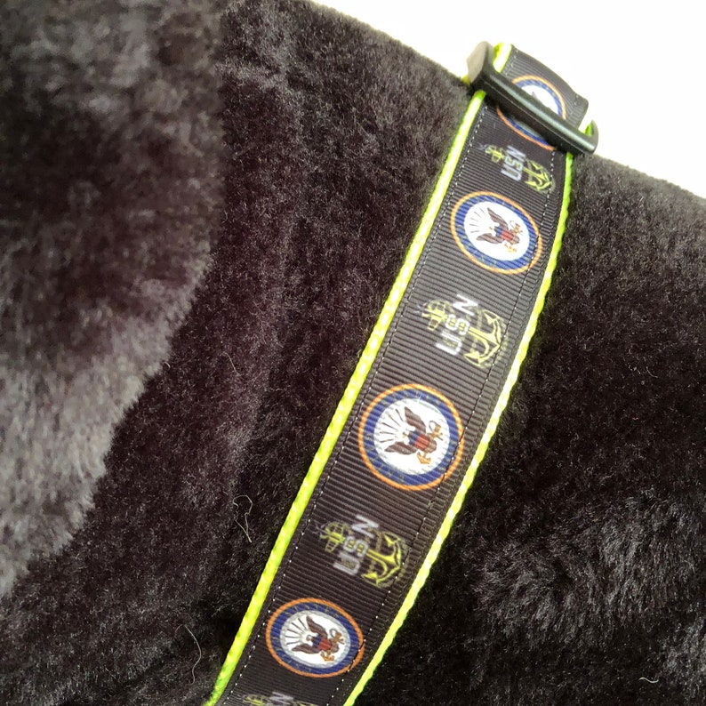 Navy Yellow And Black US Navy Themed Adjustable Dog Collar Etsy