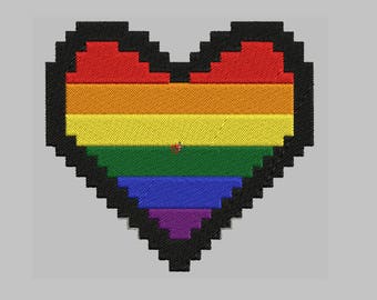 Gay Pride Heart Embroidered Patch Biker Tag Gay Pride Heart Embroidered Patch Biker Tag