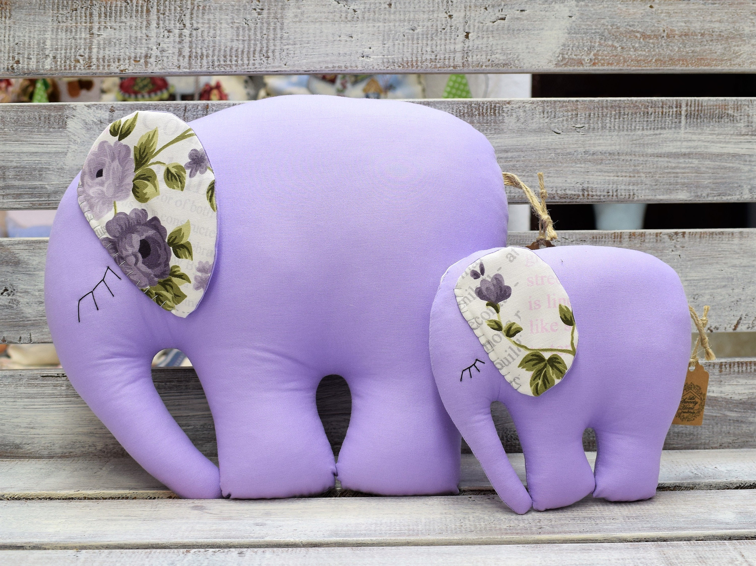 purple stuffed elephant