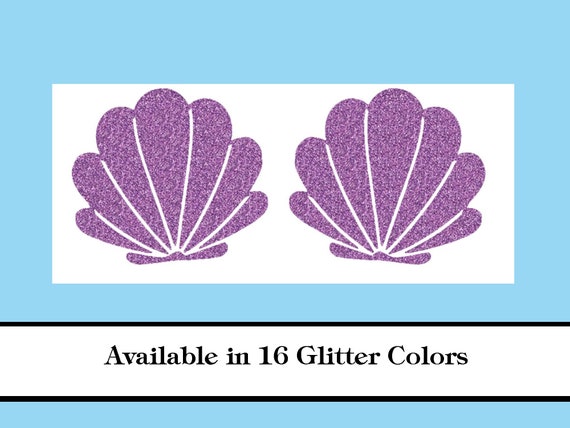 Glitter Mermaid Shells Iron-On, DIY Costume Vinyl Decal