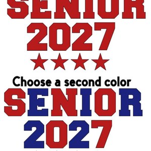 Glitter Senior Year Iron-On Decals - Custom Colors, DIY Jean Transfers afbeelding 3