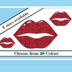 Iron On Lips Decal - Glitter or Matte Heat Transfer